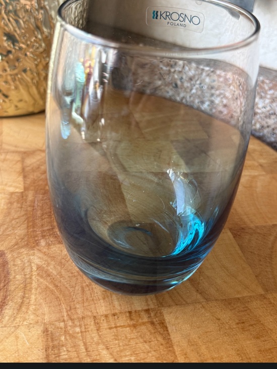 Krosno Other - Krosno Blue Glass Stemless Tumbler